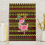 Uganda Christmas Canvas Wall Art Flamingo Lights Uganda Flag and Black Red Yellow - African Pride