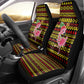 Uganda Christmas Car Seat Cover Flamingo Lights Uganda Flag and Black Red Yellow - African Pride
