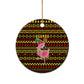 Uganda Christmas Ceramic Ornament Flamingo Lights Uganda Flag and Black Red Yellow - African Pride