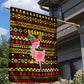 Uganda Christmas Garden Flag Flamingo Lights Uganda Flag and Black Red Yellow - African Pride