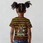 Uganda Christmas Kid T shirt Flamingo Lights Uganda Flag and Black Red Yellow - African Pride