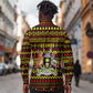 Uganda Christmas Long Sleeve Button Shirt Flamingo Lights Uganda Flag and Black Red Yellow - African Pride