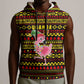 Uganda Christmas Sleeveless Hoodie Flamingo Lights Uganda Flag and Black Red Yellow - African Pride