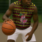 Uganda Christmas Sleeveless Zip Hoodie Flamingo Lights Uganda Flag and Black Red Yellow - African Pride