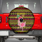 Uganda Christmas Spare Tire Cover Flamingo Lights Uganda Flag and Black Red Yellow - African Pride