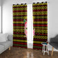 Uganda Christmas Window Curtain Flamingo Lights Uganda Flag and Black Red Yellow - African Pride