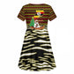 Uganda Christmas Kid Short Sleeve Dress Santa in Canoe Christmas Tree Uganda Map Flag - African Pride