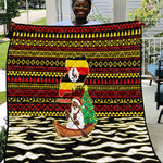Uganda Christmas Quilt Santa in Canoe Christmas Tree Uganda Map Flag - African Pride