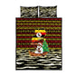 Uganda Christmas Quilt Bed Set Santa in Canoe Christmas Tree Uganda Map Flag - African Pride