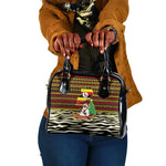 Uganda Christmas Shoulder Handbag Santa in Canoe Christmas Tree Uganda Map Flag - African Pride