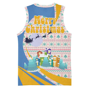 Somalia Christmas Basketball Jersey Santa Cheetah Christmas Tree Village Scene and Festive Snowflake TS04