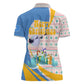 Somalia Christmas Women Polo Shirt Santa Cheetah Christmas Tree Village Scene and Festive Snowflake - African Pride