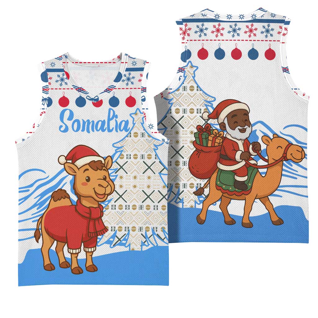 Somalia Christmas Basketball Jersey Santa on Camel Christmas Tree Ornaments Candy Canes and Snowflake TS04