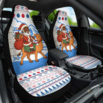 Somalia Christmas Car Seat Cover Santa on Camel Christmas Tree Ornaments Candy Canes and Snowflake - African Pride