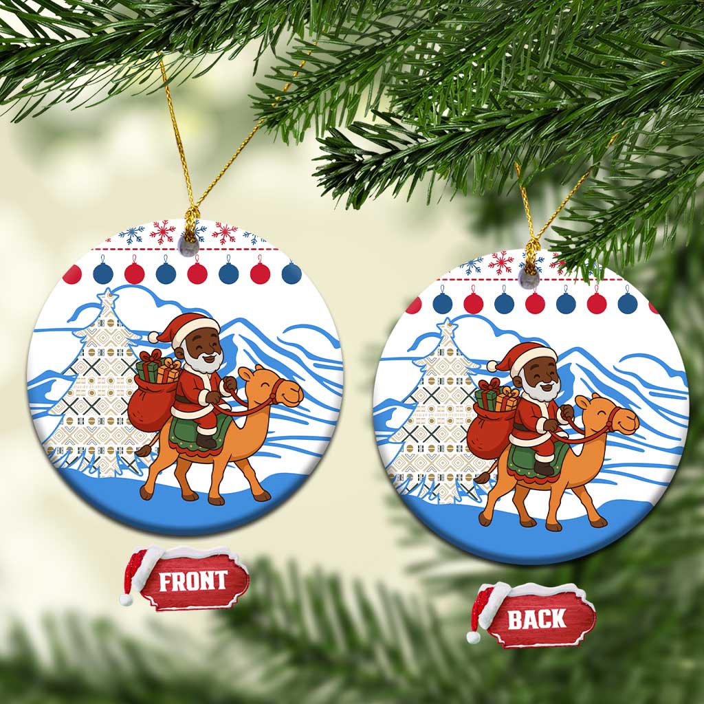 Somalia Christmas Ceramic Ornament Santa on Camel Christmas Tree Ornaments Candy Canes and Snowflake - African Pride