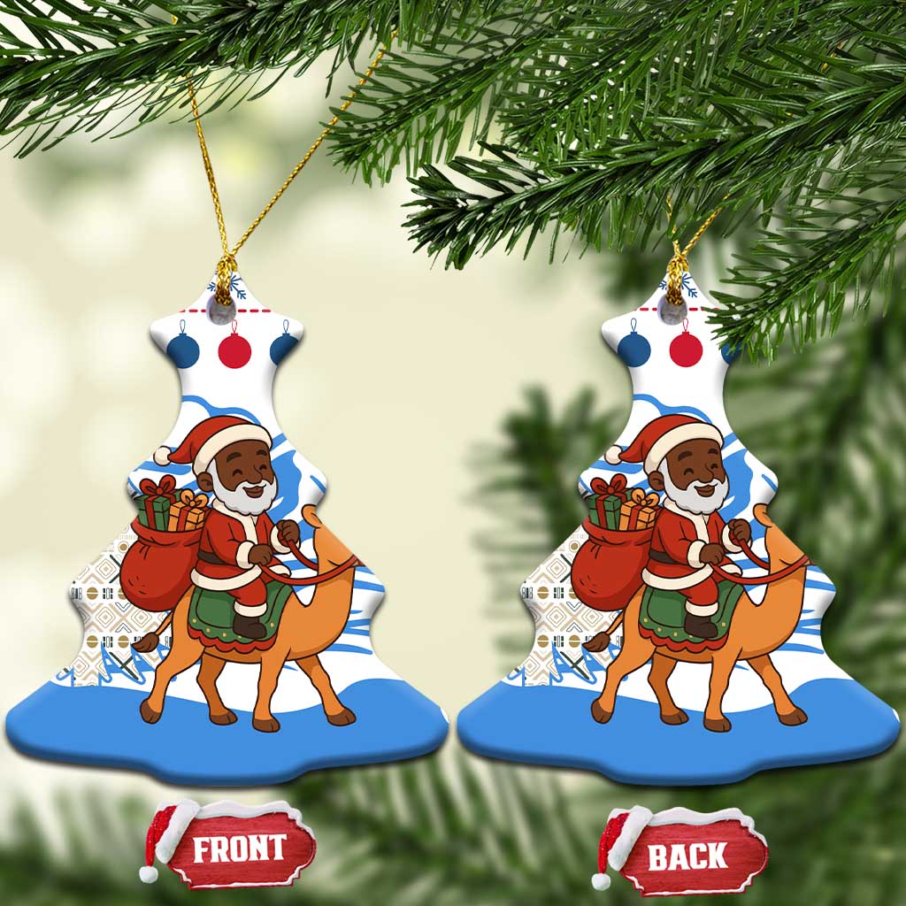 Somalia Christmas Ceramic Ornament Santa on Camel Christmas Tree Ornaments Candy Canes and Snowflake - African Pride