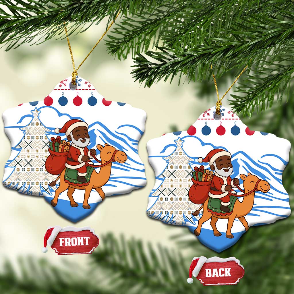 Somalia Christmas Ceramic Ornament Santa on Camel Christmas Tree Ornaments Candy Canes and Snowflake - African Pride