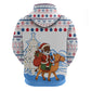 Somalia Christmas Hoodie Santa on Camel Christmas Tree Ornaments Candy Canes and Snowflake - African Pride