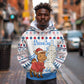 Somalia Christmas Hoodie Santa on Camel Christmas Tree Ornaments Candy Canes and Snowflake - African Pride