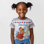 Somalia Christmas Kid T shirt Santa on Camel Christmas Tree Ornaments Candy Canes and Snowflake - African Pride