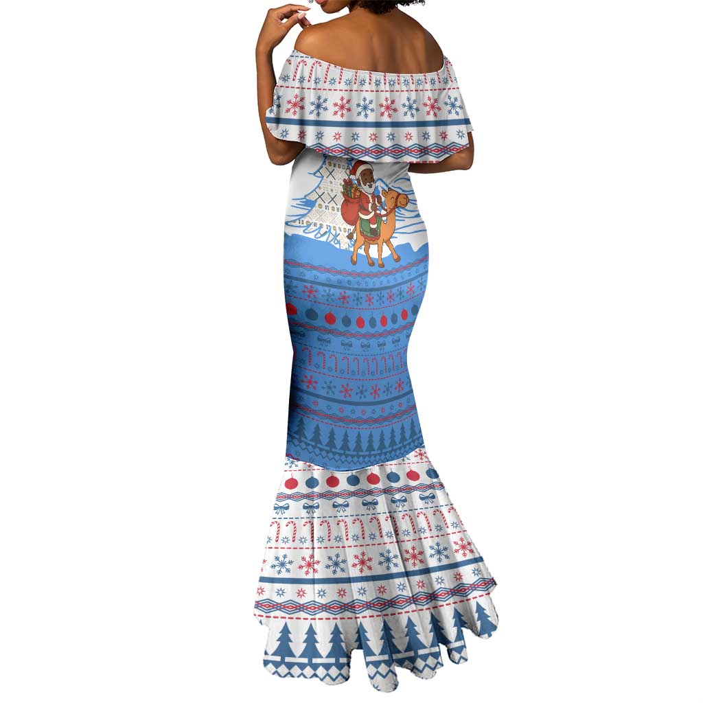Somalia Christmas Mermaid Dress Santa on Camel Christmas Tree Ornaments Candy Canes and Snowflake - African Pride