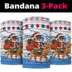 Somalia Christmas Neck Gaiter Santa on Camel Christmas Tree Ornaments Candy Canes and Snowflake - African Pride