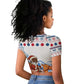Somalia Christmas Raglan Cropped T shirt Santa on Camel Christmas Tree Ornaments Candy Canes and Snowflake - African Pride
