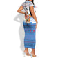 Somalia Christmas Short Sleeve Bodycon Dress Santa on Camel Christmas Tree Ornaments Candy Canes and Snowflake - African Pride