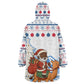 Somalia Christmas Wearable Blanket Hoodie Santa on Camel Christmas Tree Ornaments Candy Canes and Snowflake - African Pride