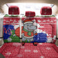 Gambia Christmas Back Car Seat Cover Santa Hippo National Coat of Arms Snowflakes and Festive Holiday - African Pride