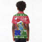 Gambia Christmas Kid Polo Shirt Santa Hippo National Coat of Arms Snowflakes and Festive Holiday - African Pride