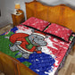 Gambia Christmas Quilt Bed Set Santa Hippo National Coat of Arms Snowflakes and Festive Holiday - African Pride