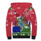 Gambia Christmas Sherpa Hoodie Santa Hippo National Coat of Arms Snowflakes and Festive Holiday - African Pride