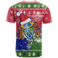 Gambia Christmas T shirt Santa Hippo National Coat of Arms Snowflakes and Festive Holiday - African Pride