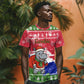 Gambia Christmas T shirt Santa Hippo National Coat of Arms Snowflakes and Festive Holiday - African Pride