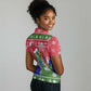Gambia Christmas Women Polo Shirt Santa Hippo National Coat of Arms Snowflakes and Festive Holiday - African Pride