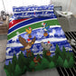 Gambia Christmas Bedding Set Santa Birds Gift Boxes Forest Scene and Snowflake - African Pride