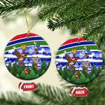 Gambia Christmas Ceramic Ornament Santa Birds Gift Boxes Forest Scene and Snowflake - African Pride