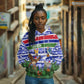 Gambia Christmas Hoodie Santa Birds Gift Boxes Forest Scene and Snowflake - African Pride