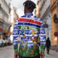 Gambia Christmas Long Sleeve Button Shirt Santa Birds Gift Boxes Forest Scene and Snowflake - African Pride