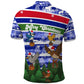 Gambia Christmas Polo Shirt Santa Birds Gift Boxes Forest Scene and Snowflake - African Pride