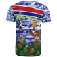 Gambia Christmas T shirt Santa Birds Gift Boxes Forest Scene and Snowflake - African Pride