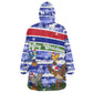 Gambia Christmas Wearable Blanket Hoodie Santa Birds Gift Boxes Forest Scene and Snowflake - African Pride