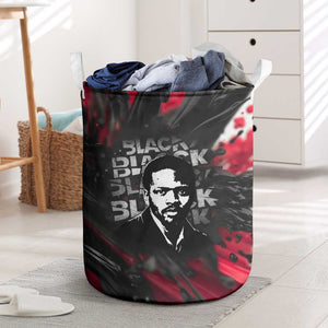 Steve Biko Laundry Basket with Black Consciousness Portrait, Power Fist Symbol and Red-Black Freedom - African Pride