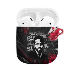 Steve Biko AirPods Case with Black Consciousness Portrait, Power Fist Symbol and Red-Black Freedom - African Pride