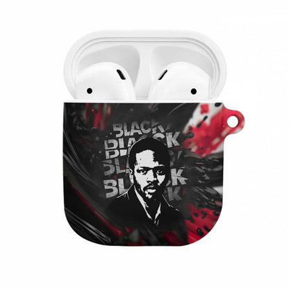 Steve Biko AirPods Case with Black Consciousness Portrait, Power Fist Symbol and Red-Black Freedom - African Pride
