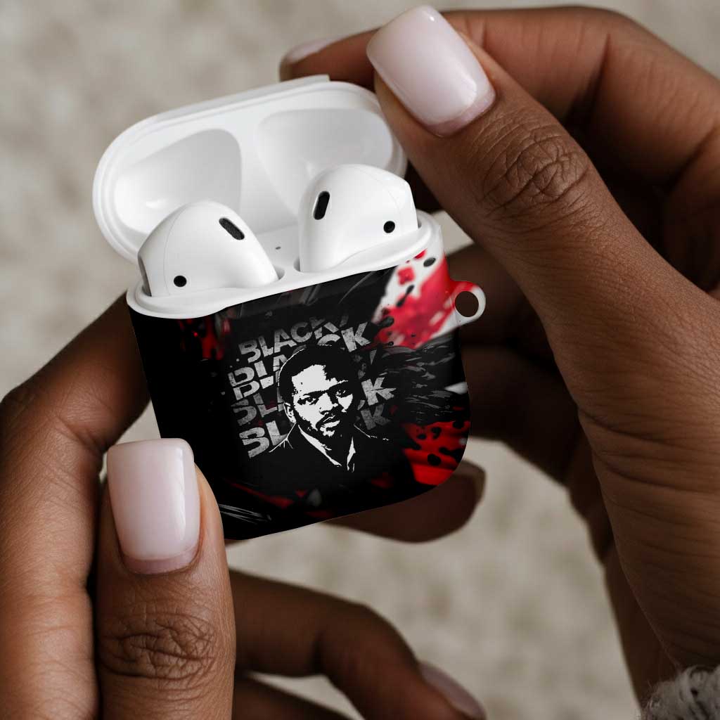 Steve Biko AirPods Case with Black Consciousness Portrait, Power Fist Symbol and Red-Black Freedom - African Pride