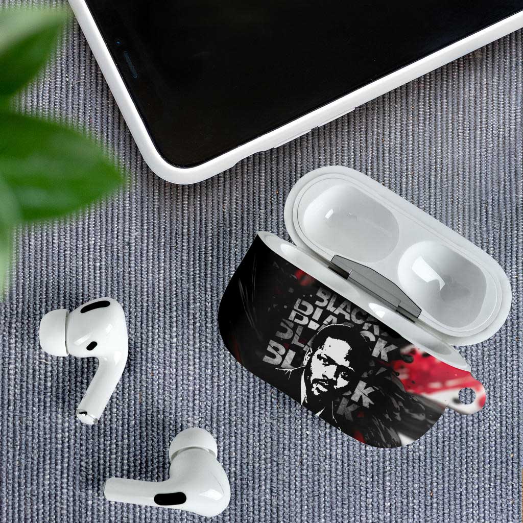 Steve Biko AirPods Case with Black Consciousness Portrait, Power Fist Symbol and Red-Black Freedom - African Pride