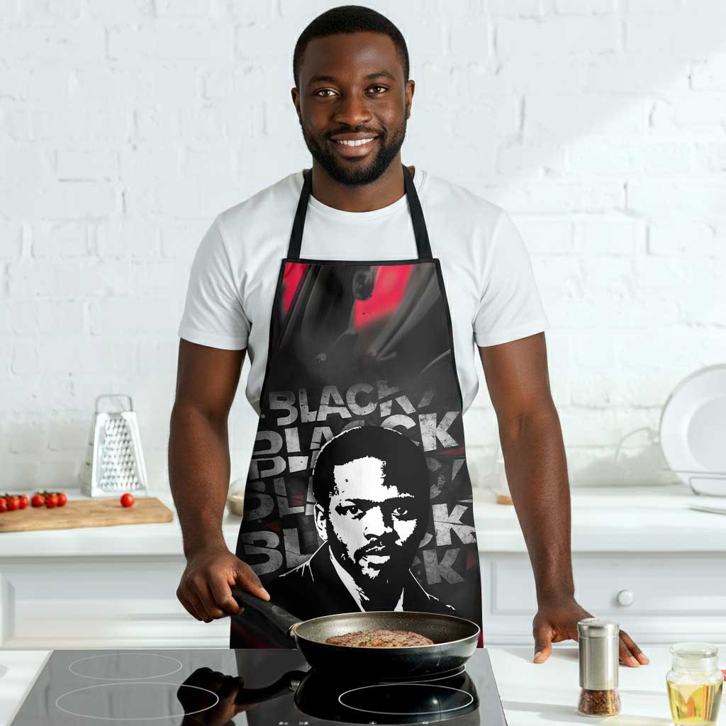 Steve Biko Apron with Black Consciousness Portrait, Power Fist Symbol and Red-Black Freedom - African Pride