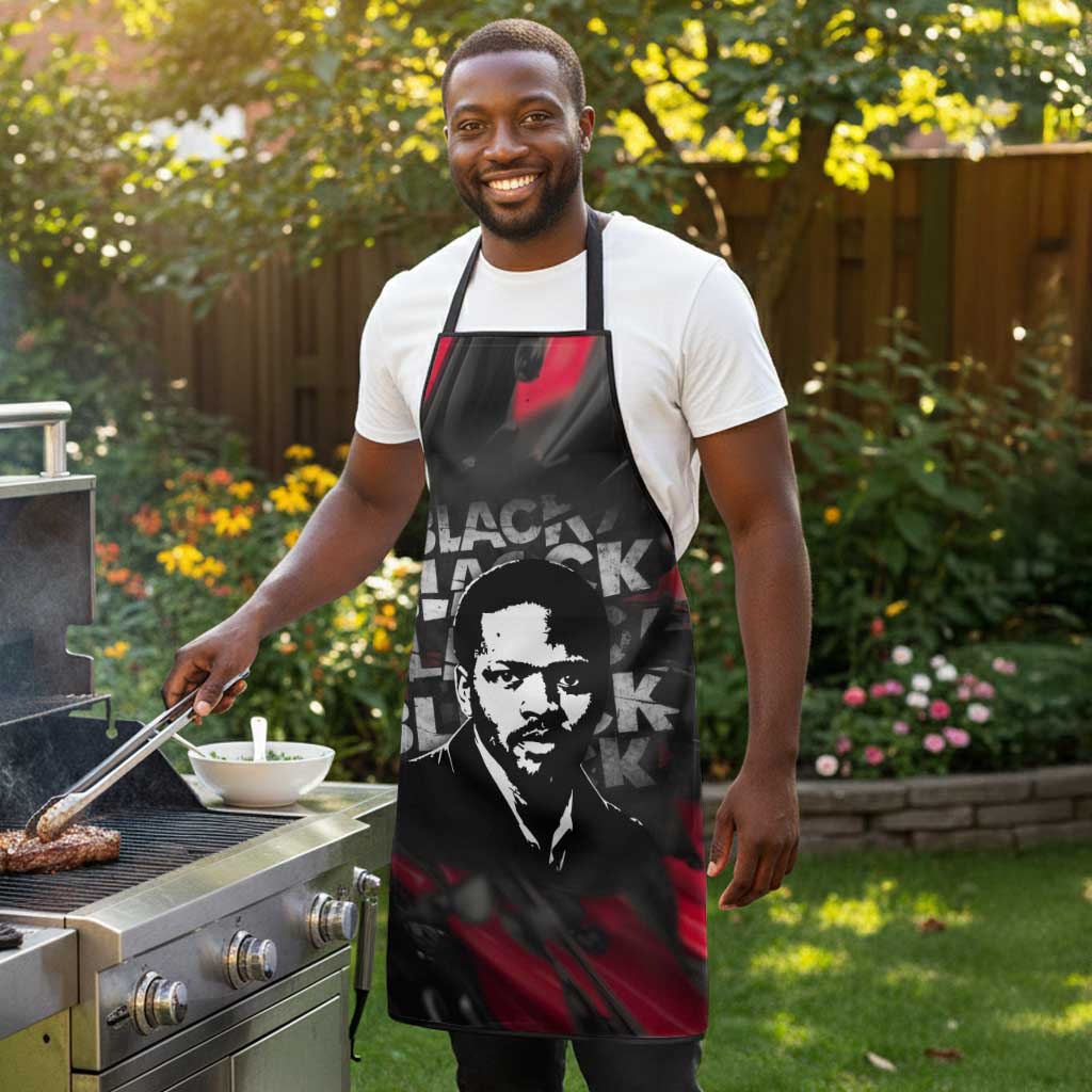 Steve Biko Apron with Black Consciousness Portrait, Power Fist Symbol and Red-Black Freedom - African Pride
